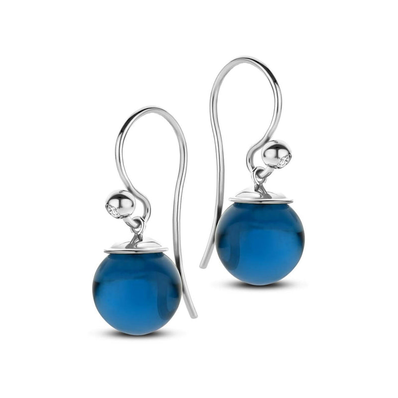 Spirit Icons sølv øreringe - Figaro 9 mm blå