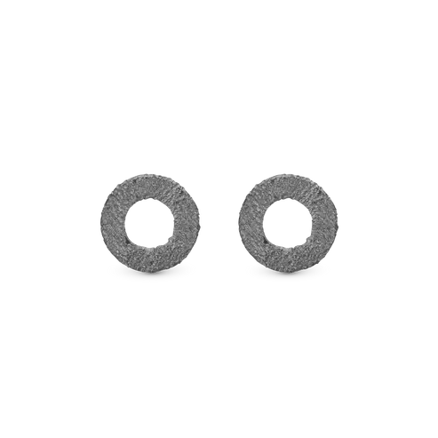 Christina Jewellery - Sparkling Circles øreringe i sort sølv 671-B10