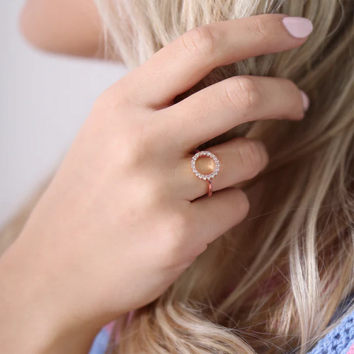 Christina Ring - Topaz Circle, rosaforgyldt sølv