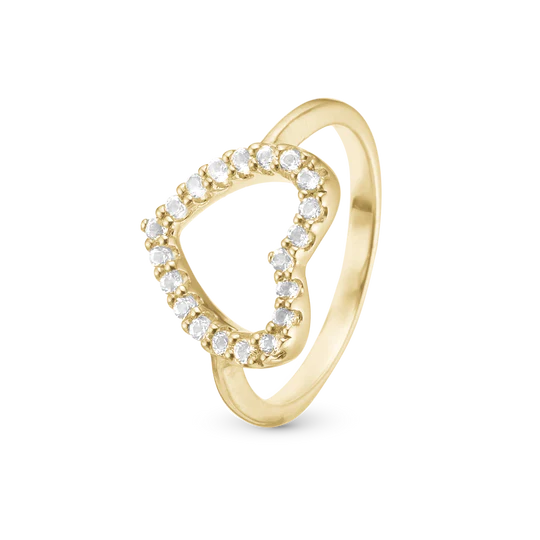Christina Ring - Topaz Heart, forgyldt sølv