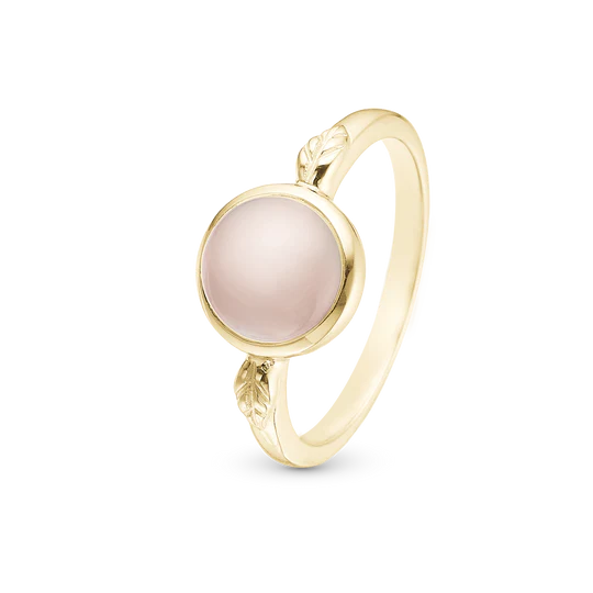 Christina Ring - Pink Chalcedony, forgyldt sølv