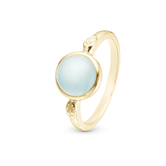 Christina Ring - Blue Chalcedony, forgyldt sølv