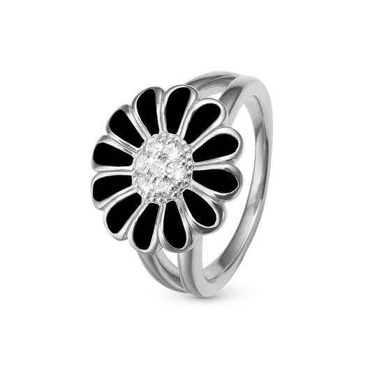 Christina Ring - Black Marguerite, Sølv