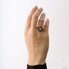 Christina Ring - Black Marguerite, forgyldt sølv