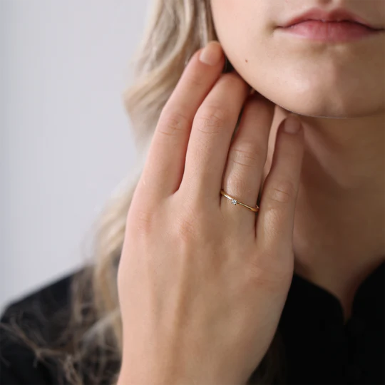 Christina Ring - Labgrown Diamond 0,03ct forgyldt sølv