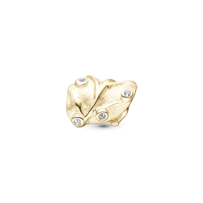 Christina Jewelry - Curved leaf Charm, Forgyldt
