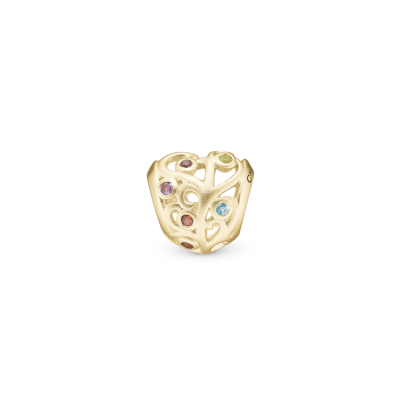 Christina Jewelry - Family tree heart Charm, Forgyldt