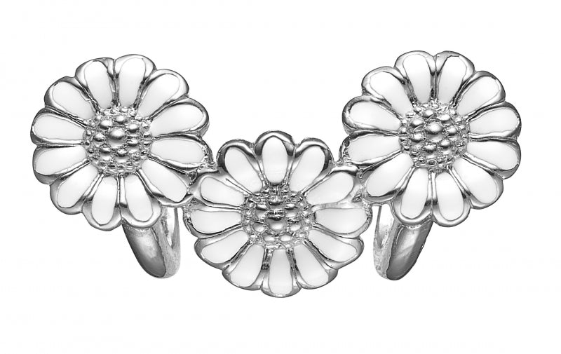 Christina Jewelry Charm White Marguerites Trinity, Sølv