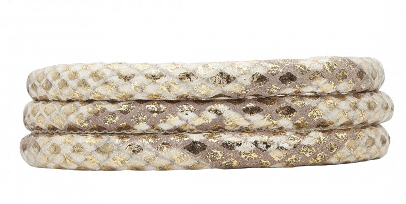 Christina Jewelry - Læderarmbånd, Gold Snake
