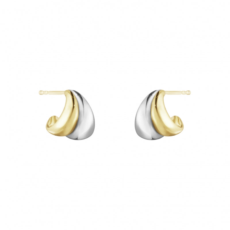 Smukke Curve øreringe i sterling sølv & 18kt. guld - 10017501