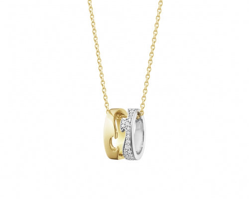 Georg Jensen Fusion halskæde i 18kt. guld m. 0.22ct brill.