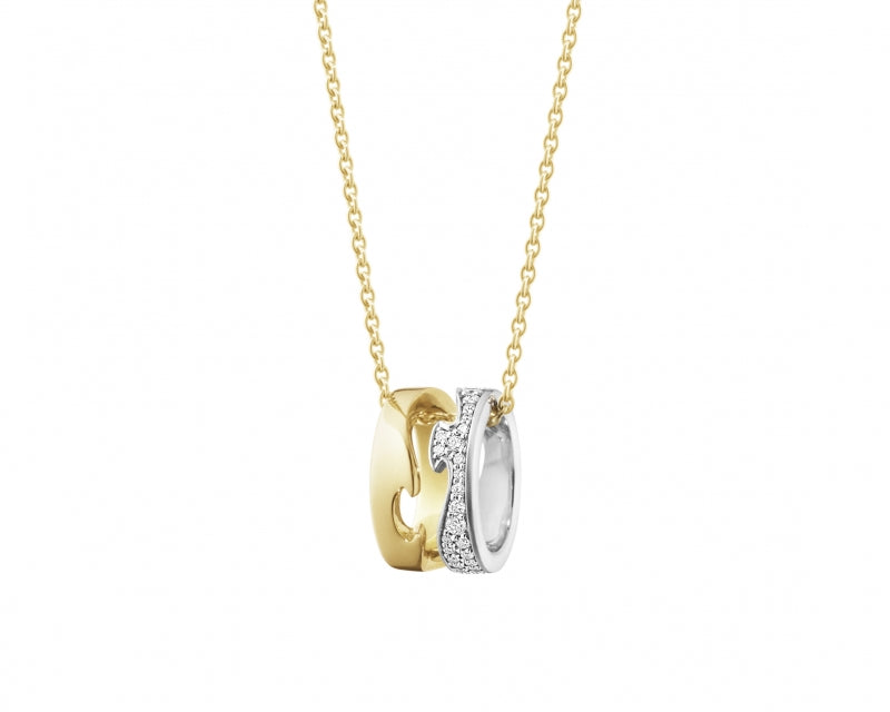 Georg Jensen Fusion halskæde i 18kt. guld m. 0.22ct brill.
