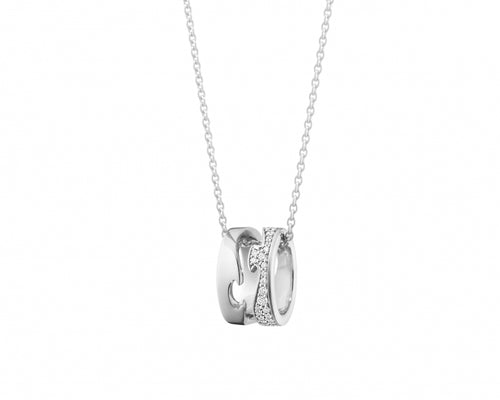 Georg Jensen Fusion halskæde i 18kt. hvidguld m. 0.22ct.