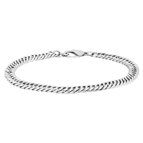 Herrearmbånd Panser 6 mm Blank Stål