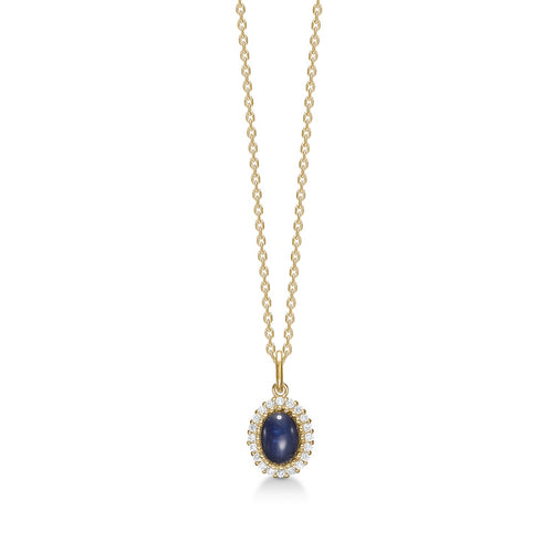 Mads Z ROYAL SAPPHIRE 14 Kt. Guld Vedhæng M. Safir Og Diamanter