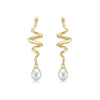 Mads Z SWIRL W. PEARL Øreringe 14 Kt. Guld M. Kulturperle