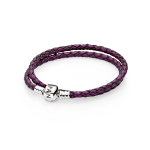 Pandora armbånd læder dobbelt lilla