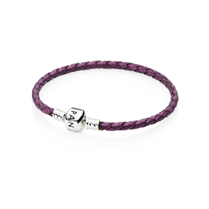 Pandora armbånd læder enkelt lilla