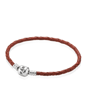 Pandora armbånd læder enkelt rød