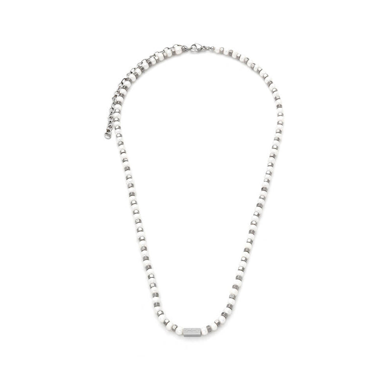 Samie halskæde perler og stål, x2013sws