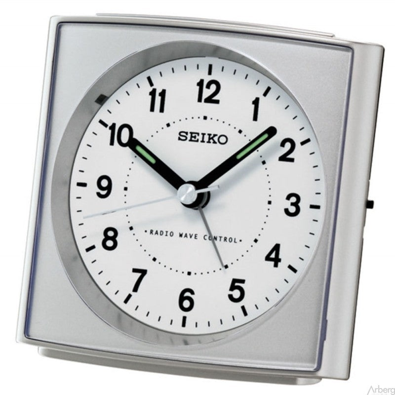 Seiko radiostyret vækkeur - sølv