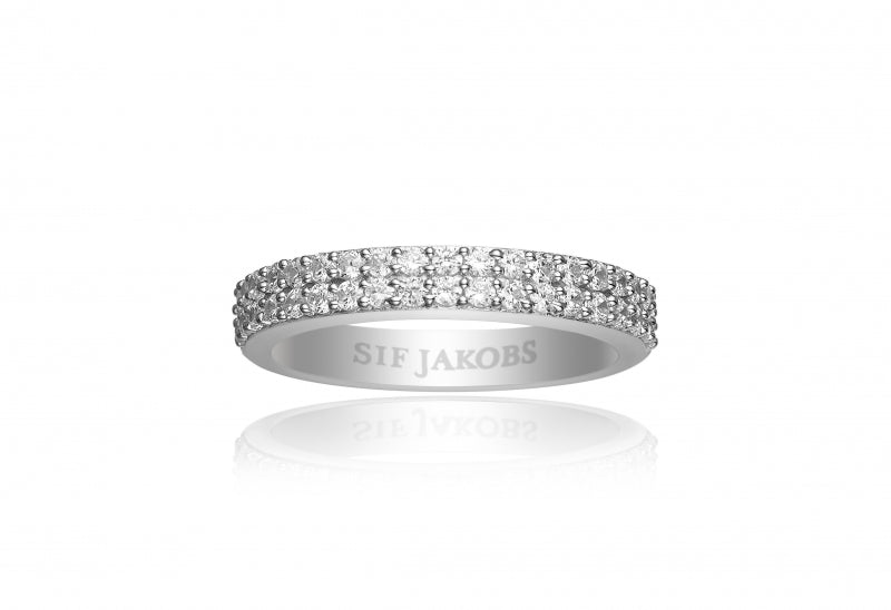 Sif Jakobs ring - Corte Due m. hvide zirkoner, sølv