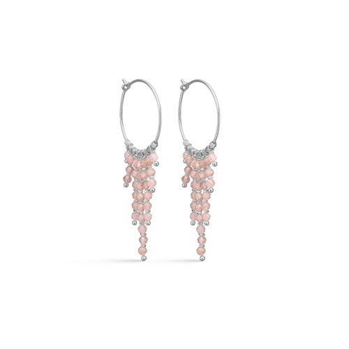 Studio Z øreringe m. rosa krystal perler