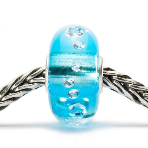 Troldekugle Glas - Isblå Diamantkugle