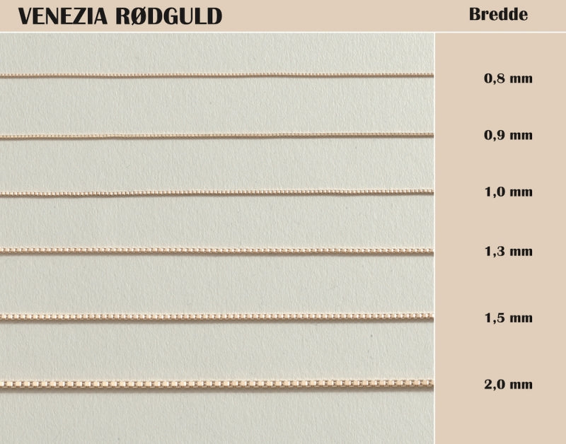 Venezia halskæde 14 karat hvidguld